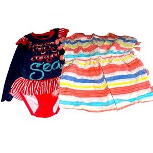 Cat & Jack Kids Swim Coverups - Navy and Multicolor